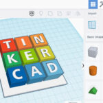 TinkerCAD interface showing a simple 3D model being designed